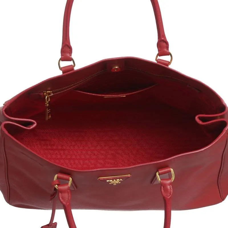 Bolsa Prada Galleria em couro saffiano vermelho, large