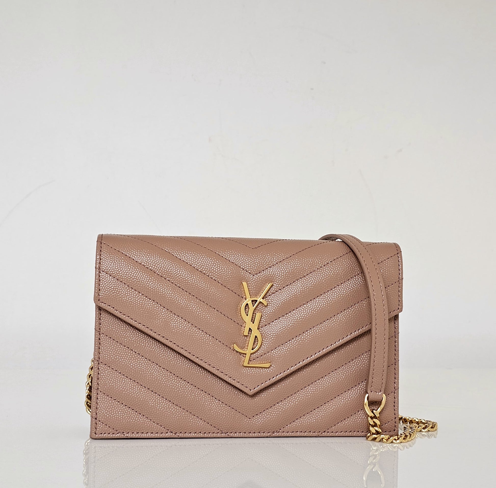 Bolsa YSL Envelope Bege 19cm
