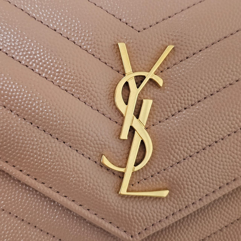 Bolsa YSL Envelope Bege 19cm