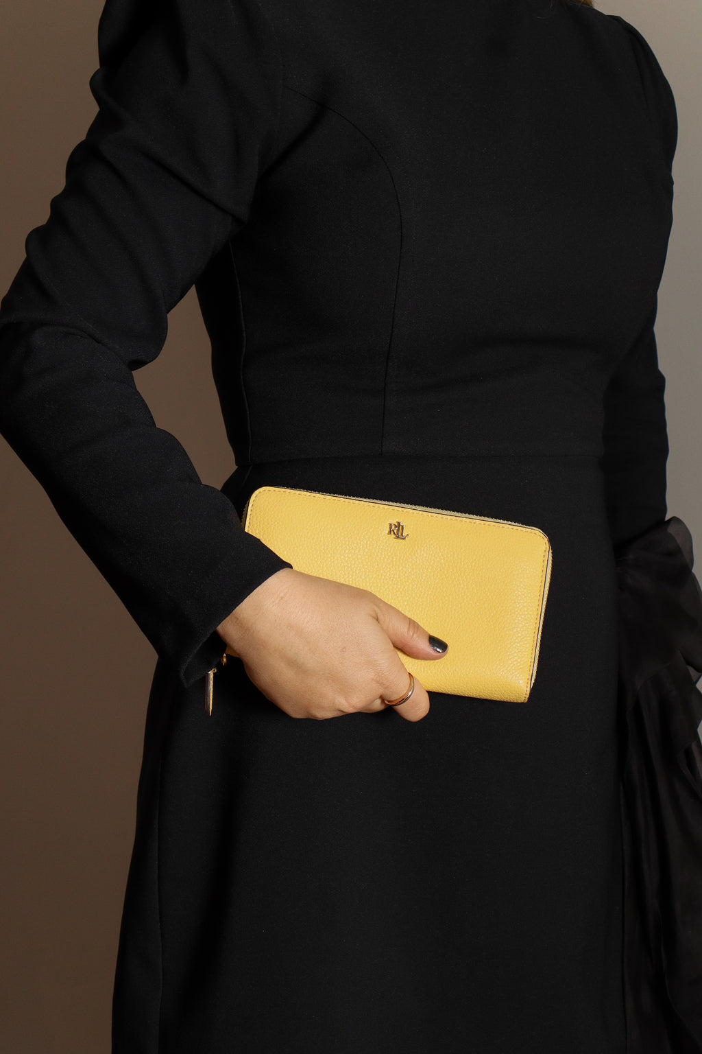 Carteira Ralph Lauren em couro amarelo