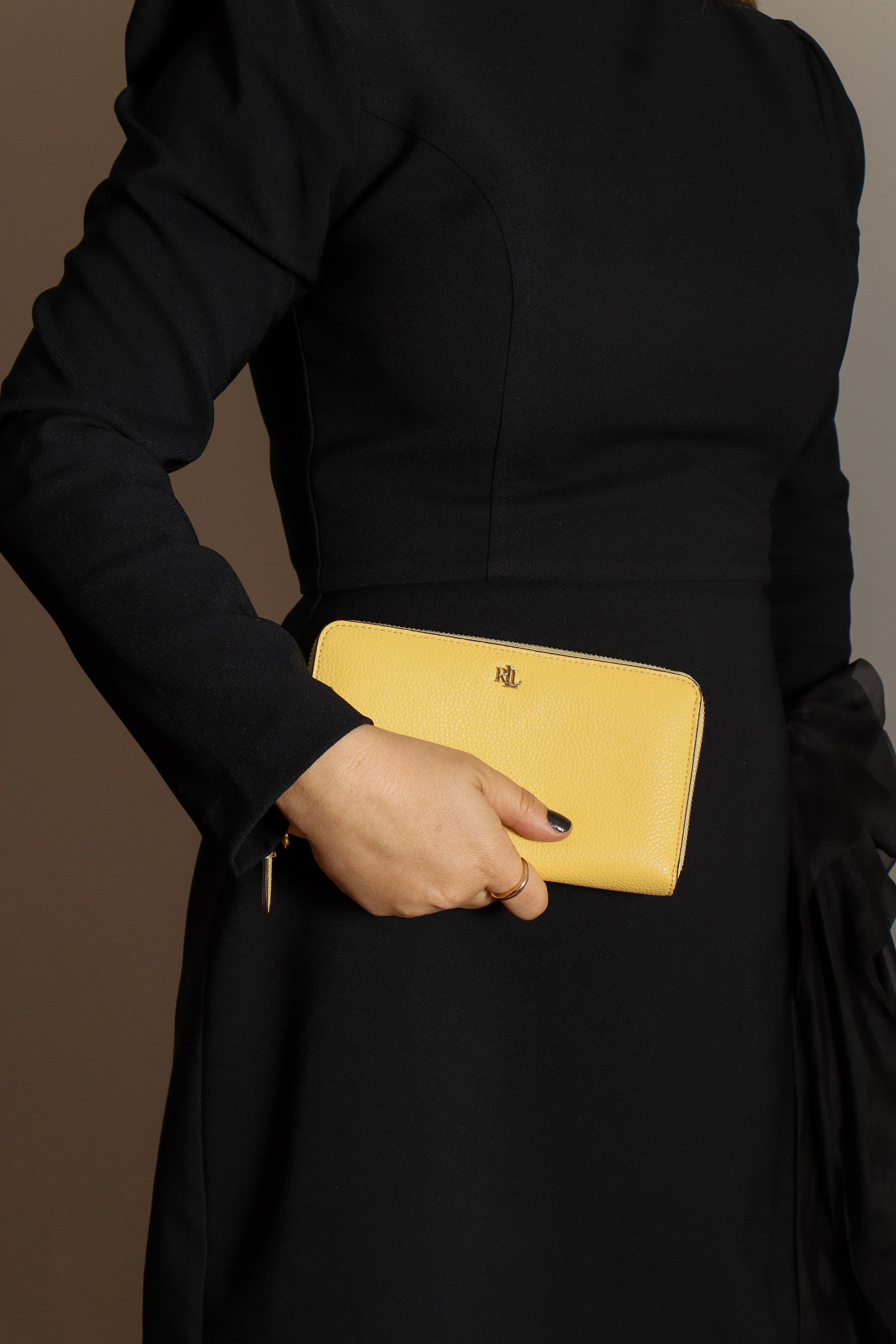 Carteira Ralph Lauren em couro amarelo