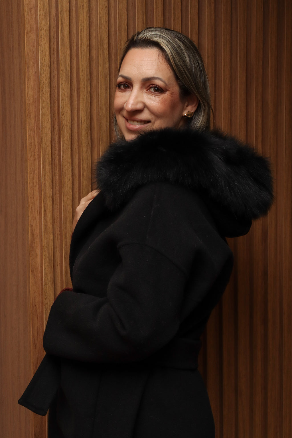 Casaco Madre Reina 100% cashmere preto