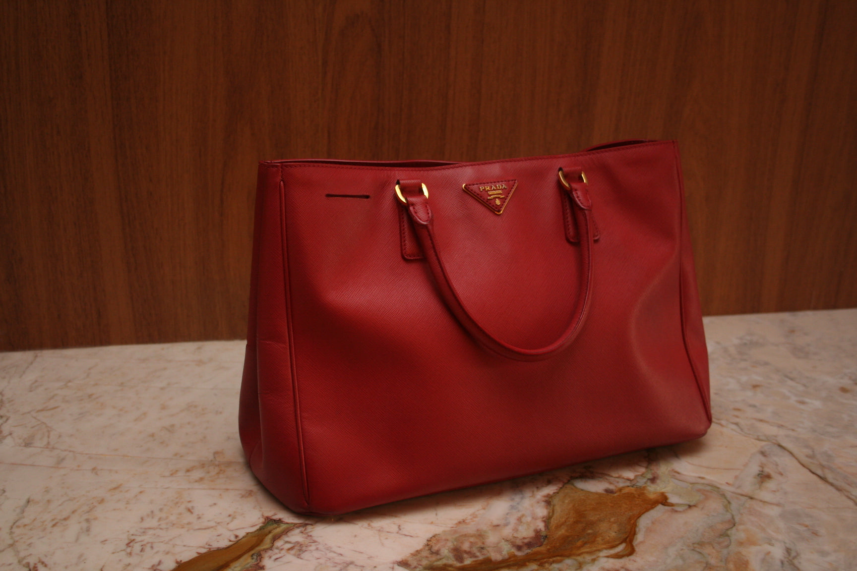 Bolsa Prada Galleria em couro saffiano vermelho, large