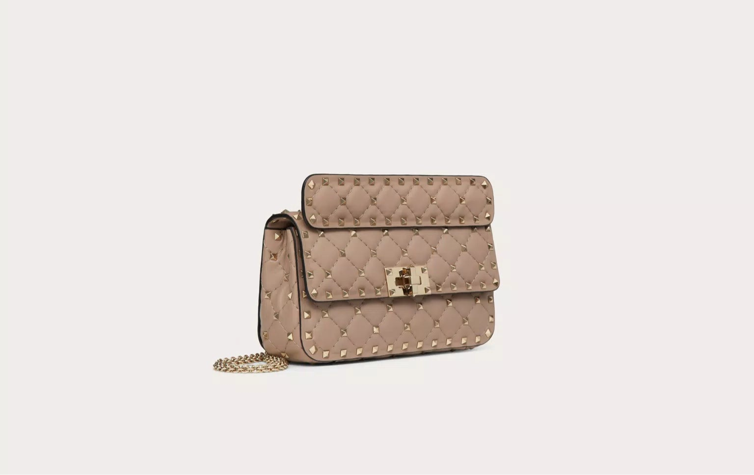 Bolsa Valentino Rockstud Spike nude média