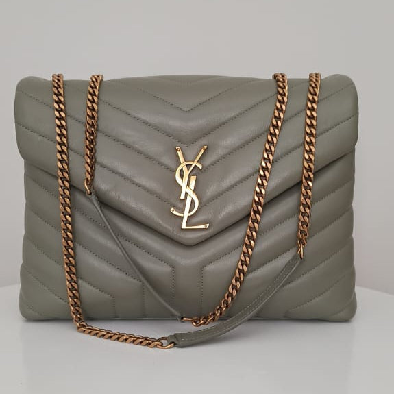 Bolsa YSL LouLou Média verde oliva