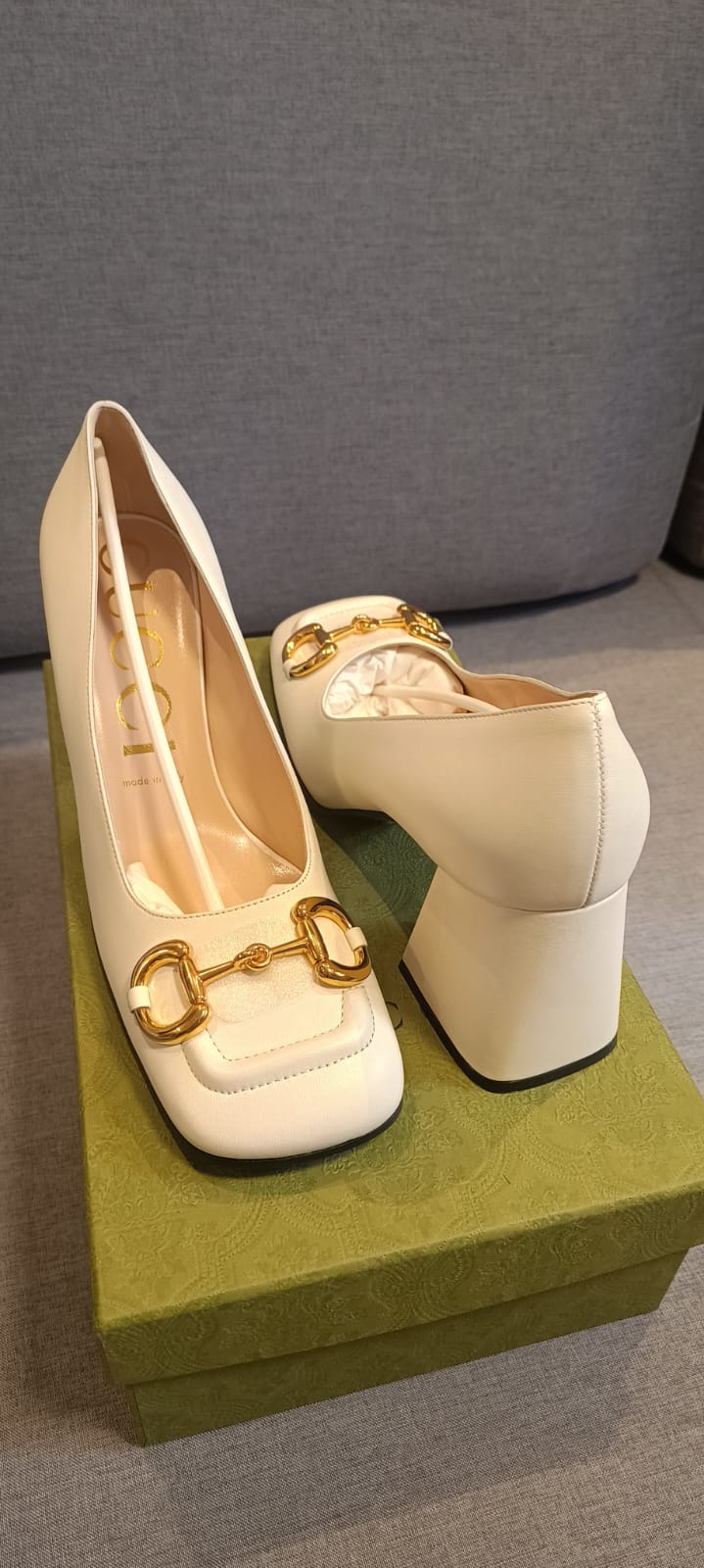 Sapato Gucci Horsebit off white