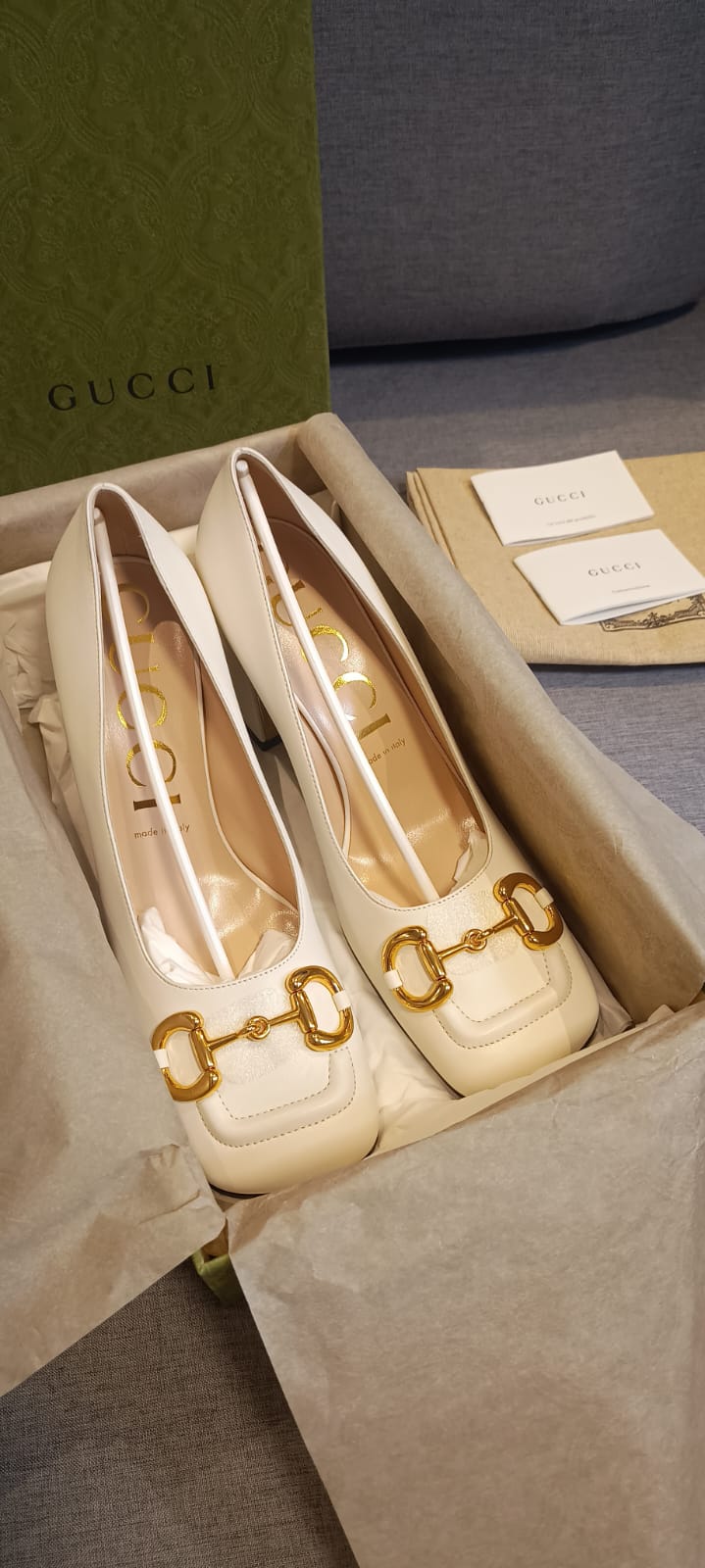 Sapato Gucci Horsebit off white