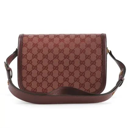 Bolsa Gucci Horsebit 1955 Monograma Canvas Vinho Média