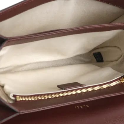 Bolsa Gucci Horsebit 1955 Monograma Canvas Vinho Média