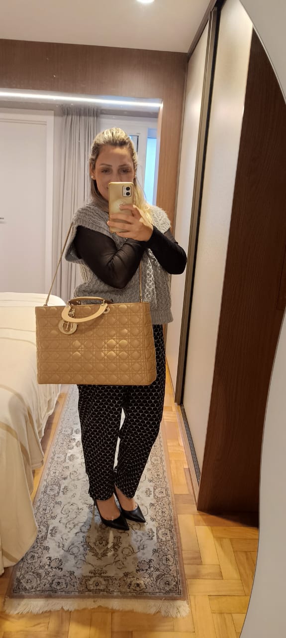 Bolsa Lady Dior Large bege