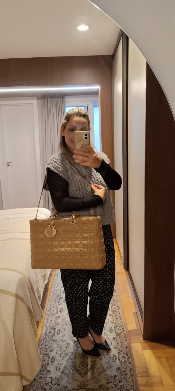 Bolsa Lady Dior Large bege