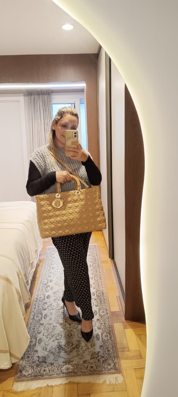 Bolsa Lady Dior Large bege