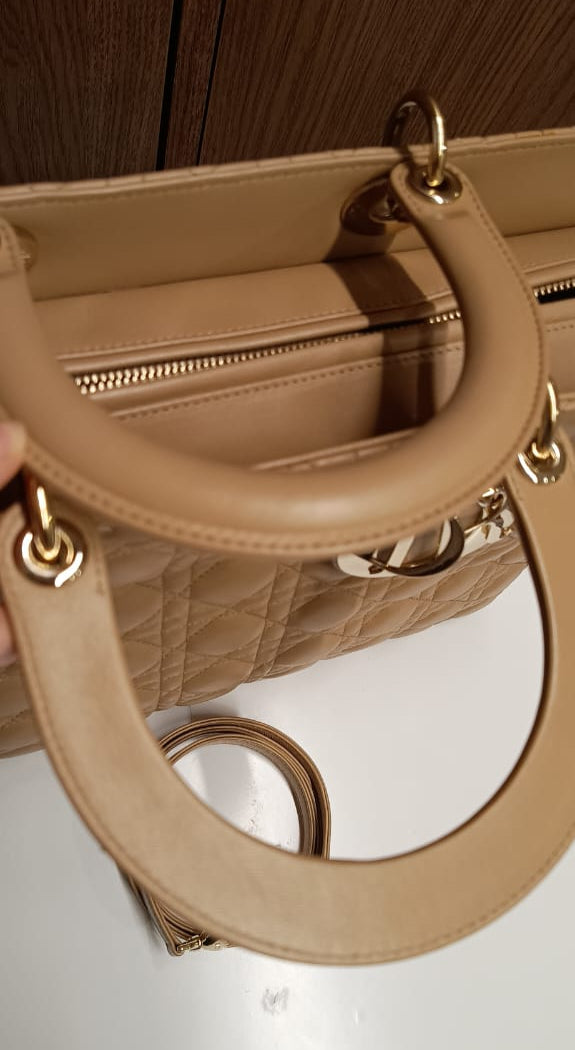 Bolsa Lady Dior Large bege