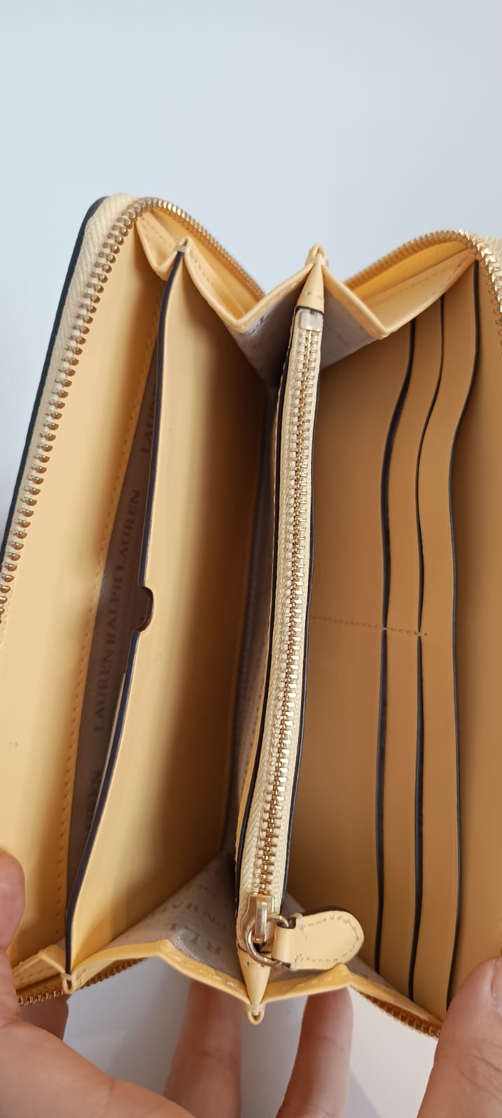 Carteira Ralph Lauren em couro amarelo