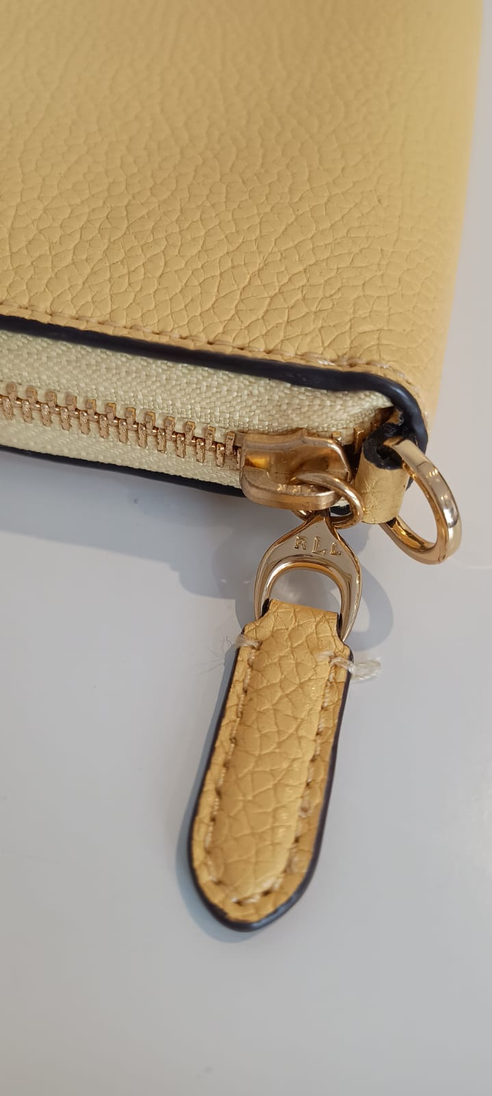 Carteira Ralph Lauren em couro amarelo