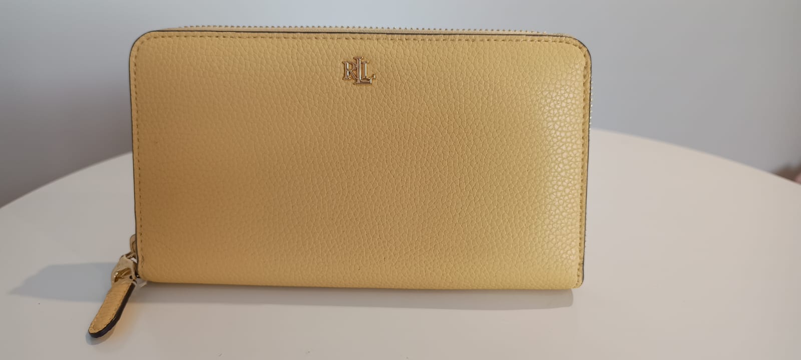 Carteira Ralph Lauren em couro amarelo