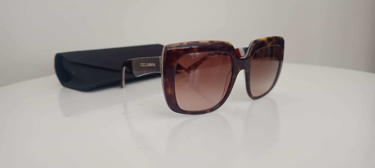 Óculos D&G Quadrado Tartaruga Marrom