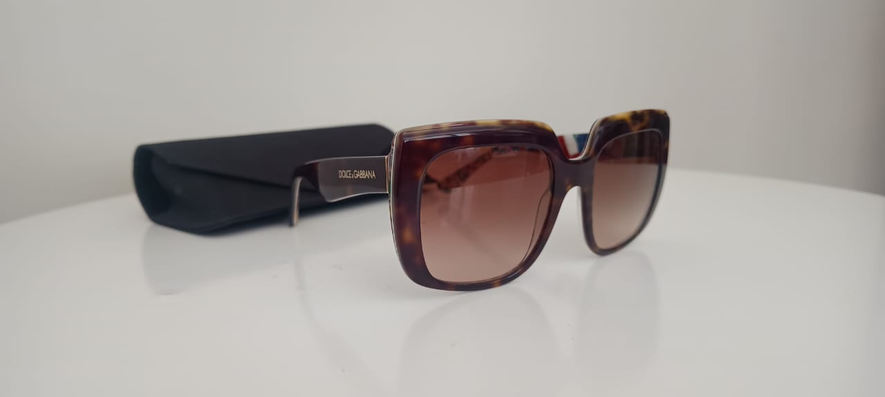 Óculos D&G Quadrado Tartaruga Marrom