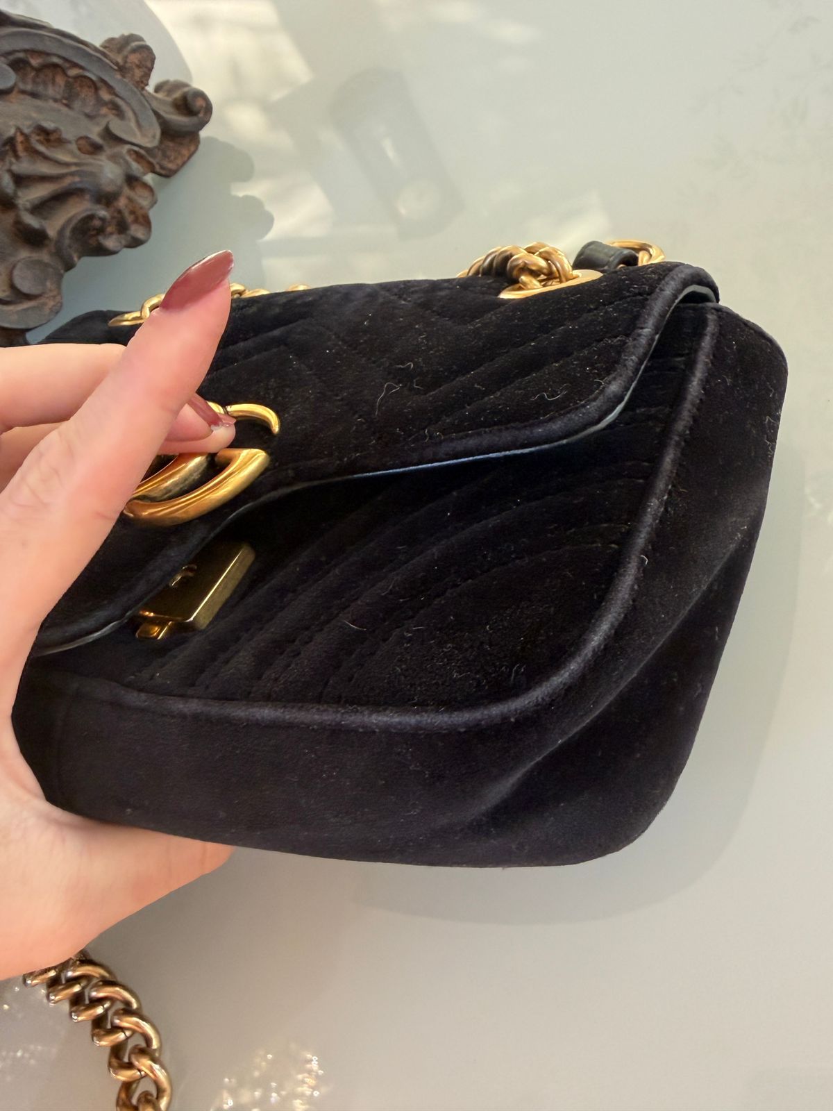 Bolsa Gucci Marmont Velvet 22cm