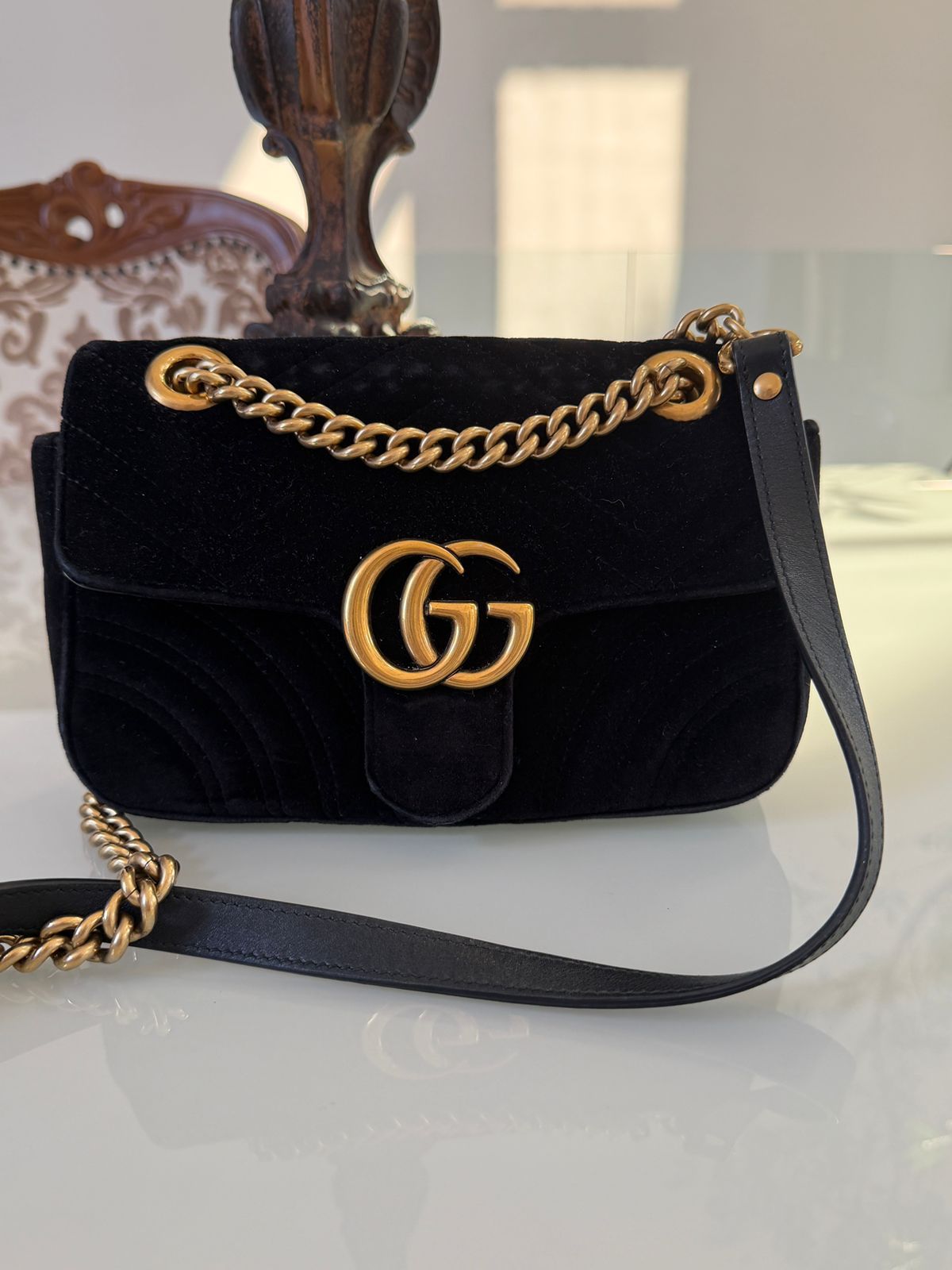 Bolsa Gucci Marmont Velvet 22cm