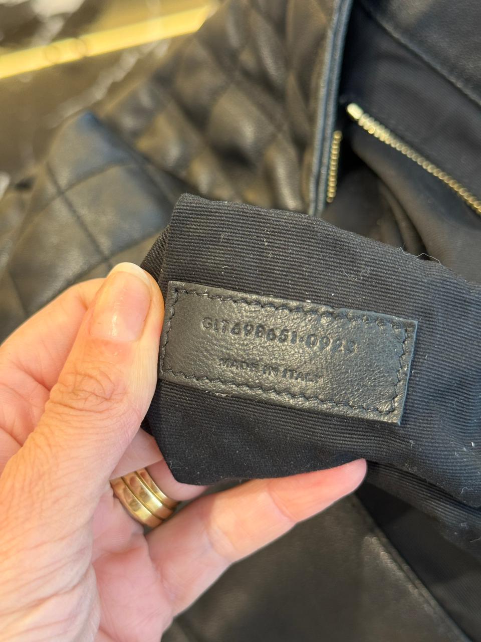 Bolsa YSL Icare, em couro preto