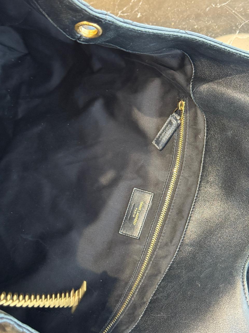 Bolsa YSL Icare, em couro preto