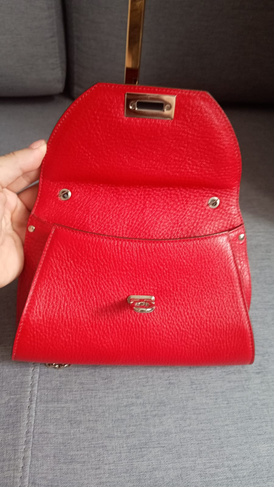 Bolsa Salvatore Ferragamo Gancini — Couro Vermelho