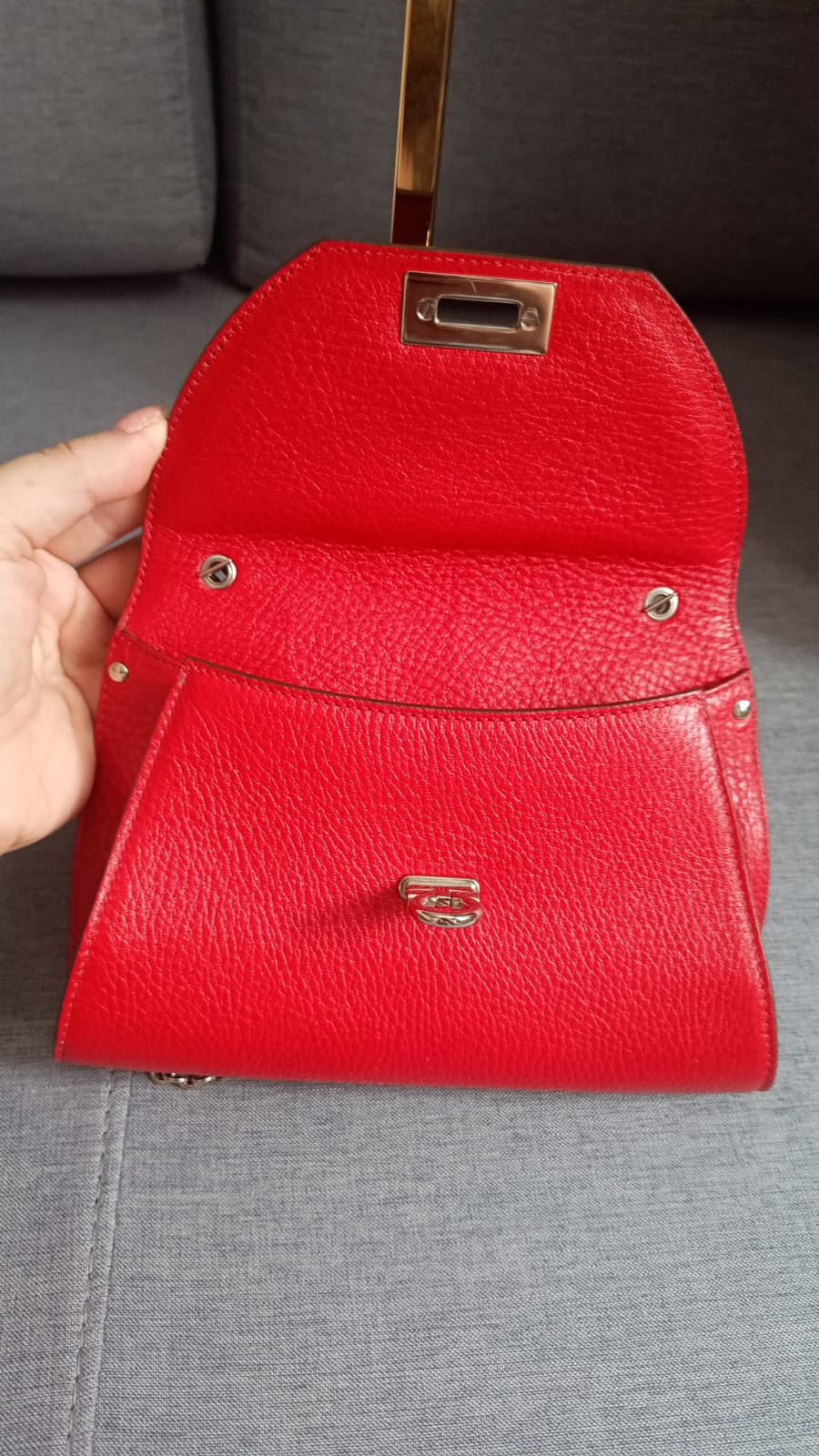 Bolsa Salvatore Ferragamo Gancini — Couro Vermelho
