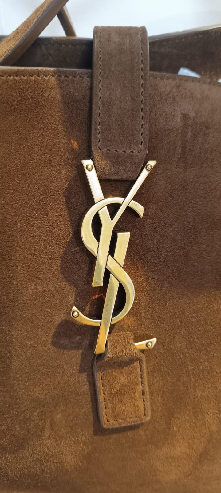 Bolsa Saint Laurent LE 5 À 7 Grande – Camurça Marrom