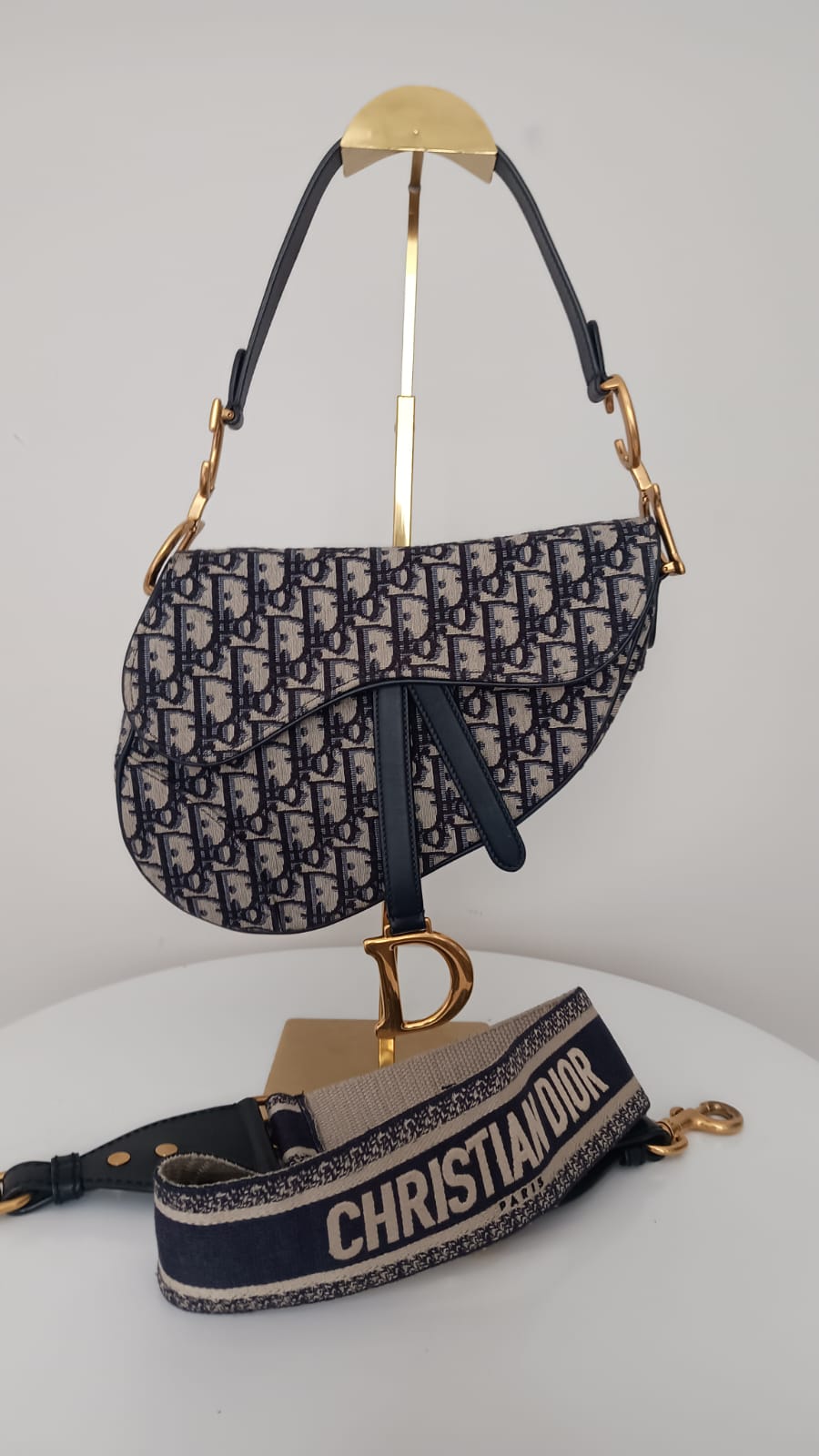 Bolsa Dior Saddle Jacquard Oblique Média