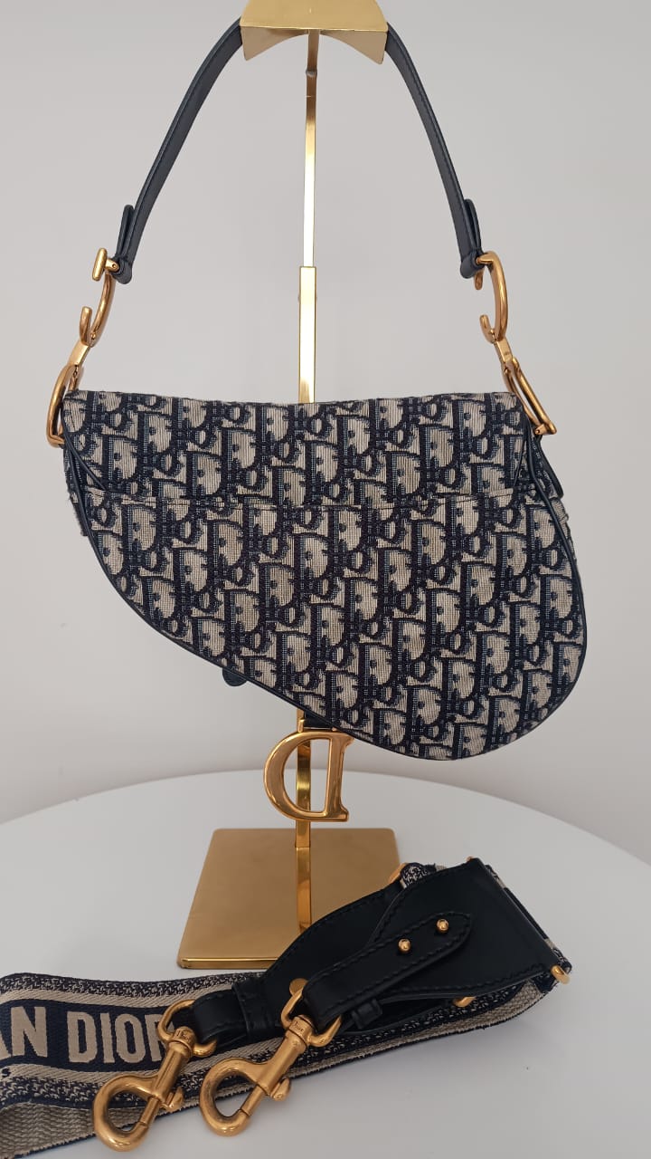 Bolsa Dior Saddle Jacquard Oblique Média
