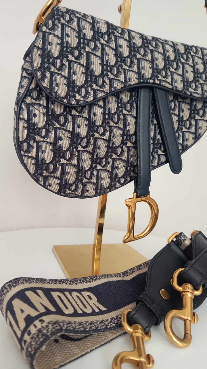 Bolsa Dior Saddle Jacquard Oblique Média