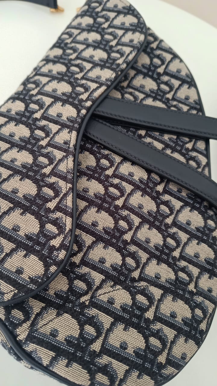Bolsa Dior Saddle Jacquard Oblique Média