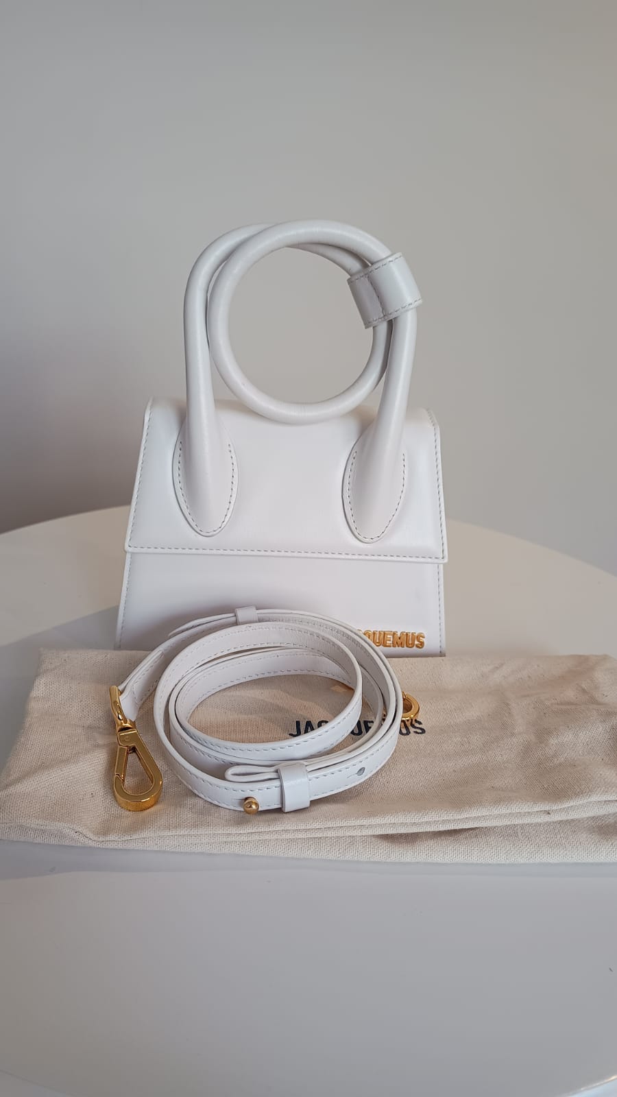 Bolsa Jacquemus Le Chiquito Noeud Tote, branca