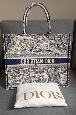 Bolsa Dior Book Tote Toile de Jouy Large