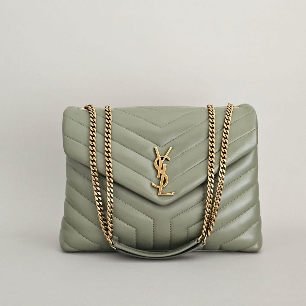 Bolsa YSL LouLou Média verde oliva