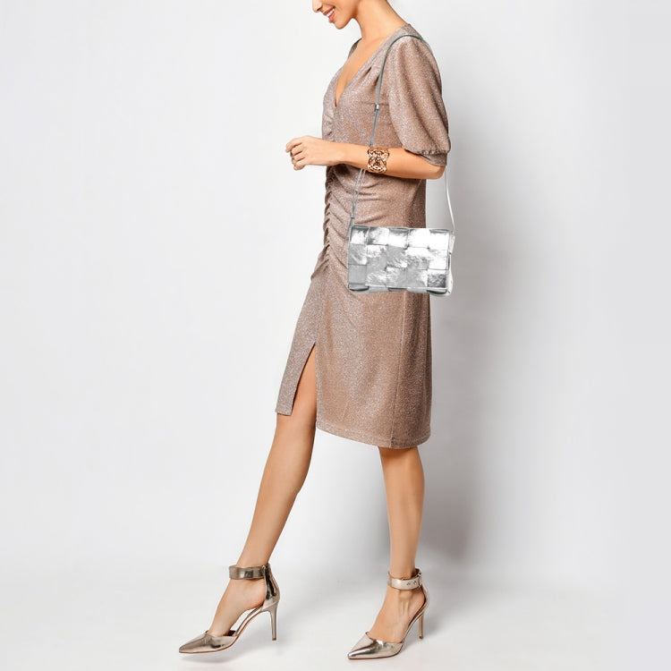 Bolsa Bottega Venetta Cassette Metallic Silver
