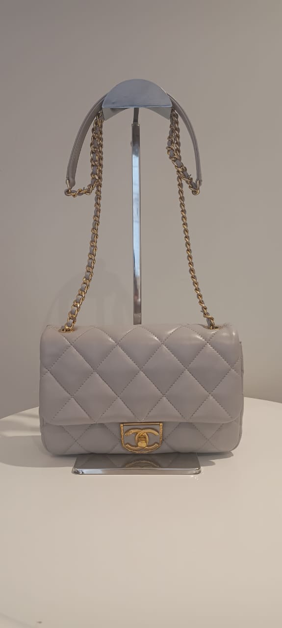Bolsa Chanel Clássica mini cinza