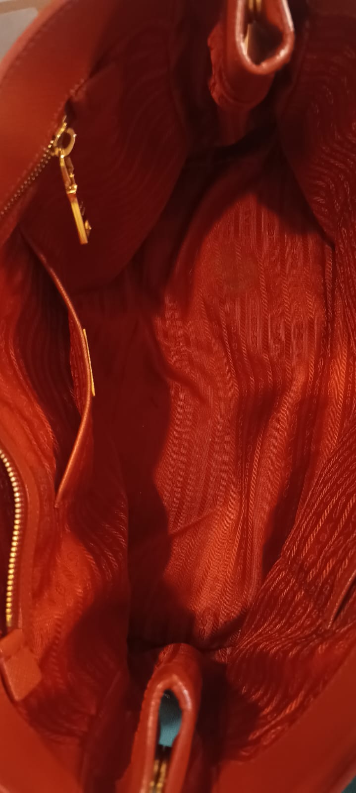 Bolsa Prada Galleria em couro saffiano vermelho, large