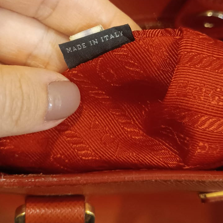 Bolsa Prada Galleria em couro saffiano vermelho, large