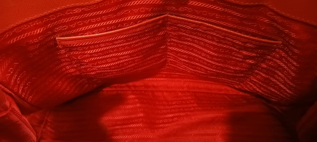 Bolsa Prada Galleria em couro saffiano vermelho, large