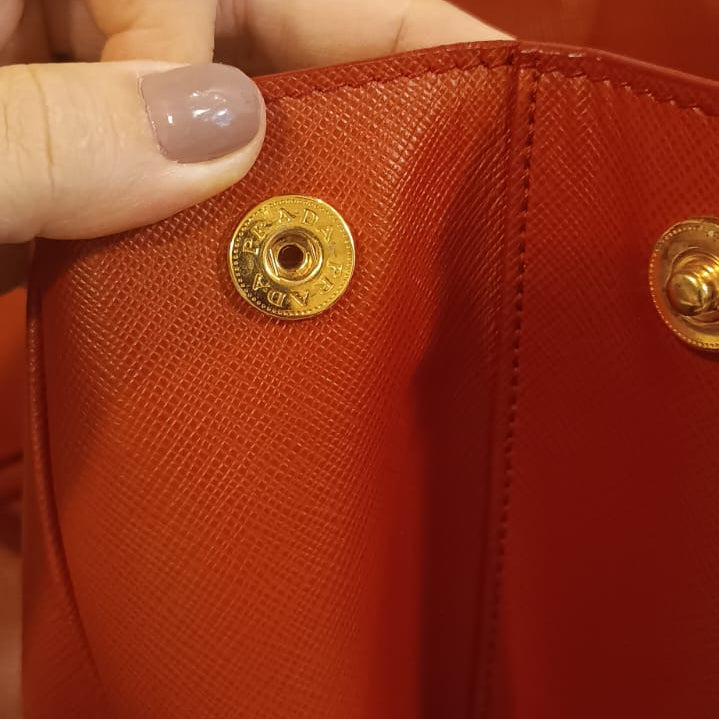 Bolsa Prada Galleria em couro saffiano vermelho, large