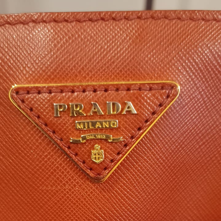 Bolsa Prada Galleria em couro saffiano vermelho, large