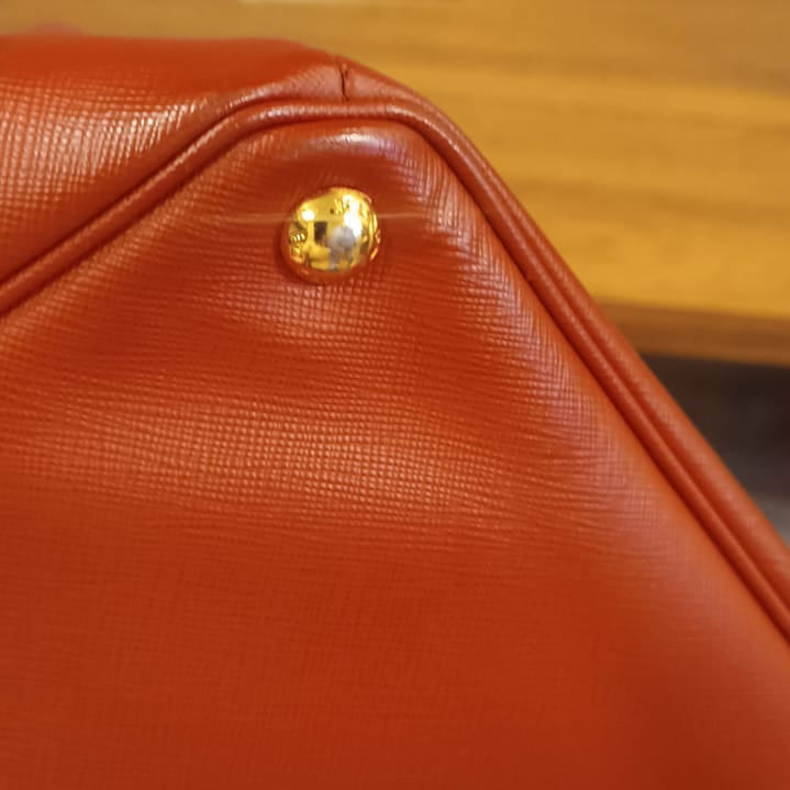 Bolsa Prada Galleria em couro saffiano vermelho, large