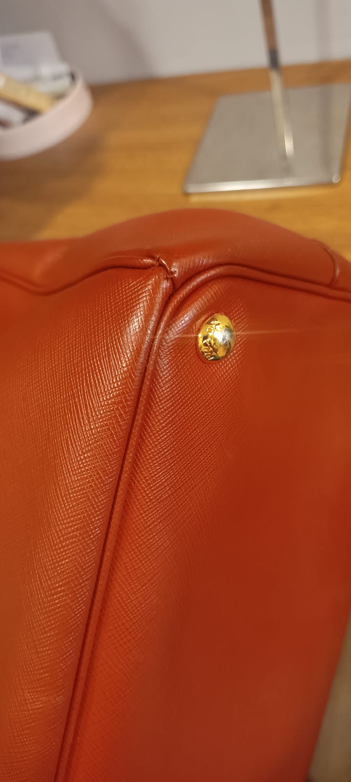 Bolsa Prada Galleria em couro saffiano vermelho, large