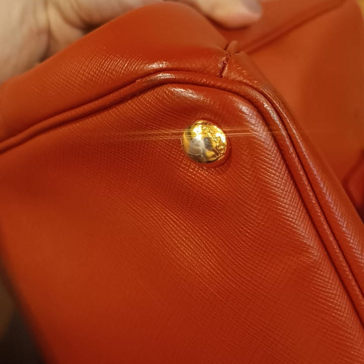 Bolsa Prada Galleria em couro saffiano vermelho, large