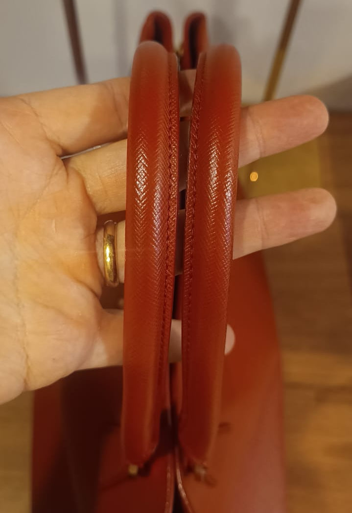 Bolsa Prada Galleria em couro saffiano vermelho, large