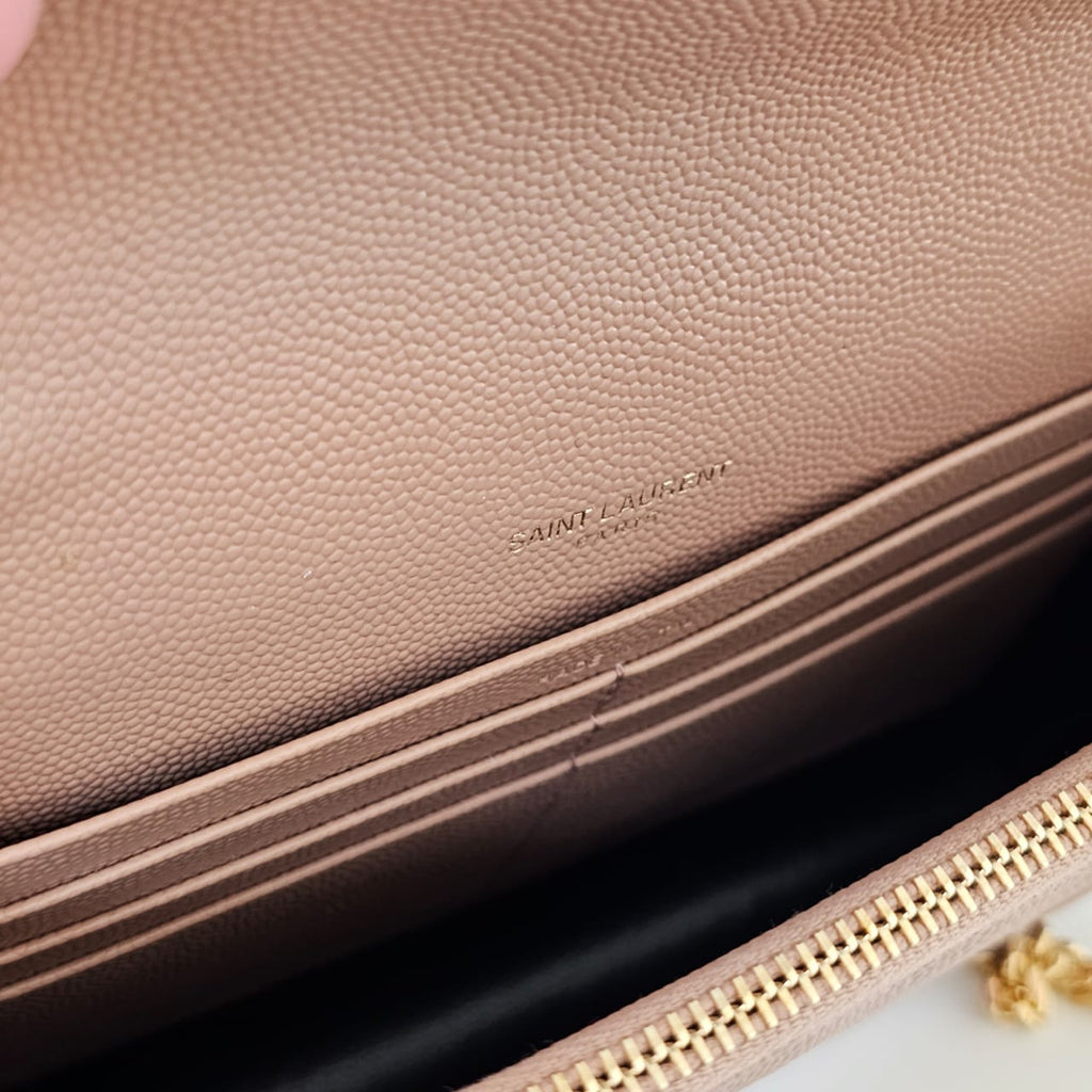 Bolsa YSL Envelope Bege 19cm