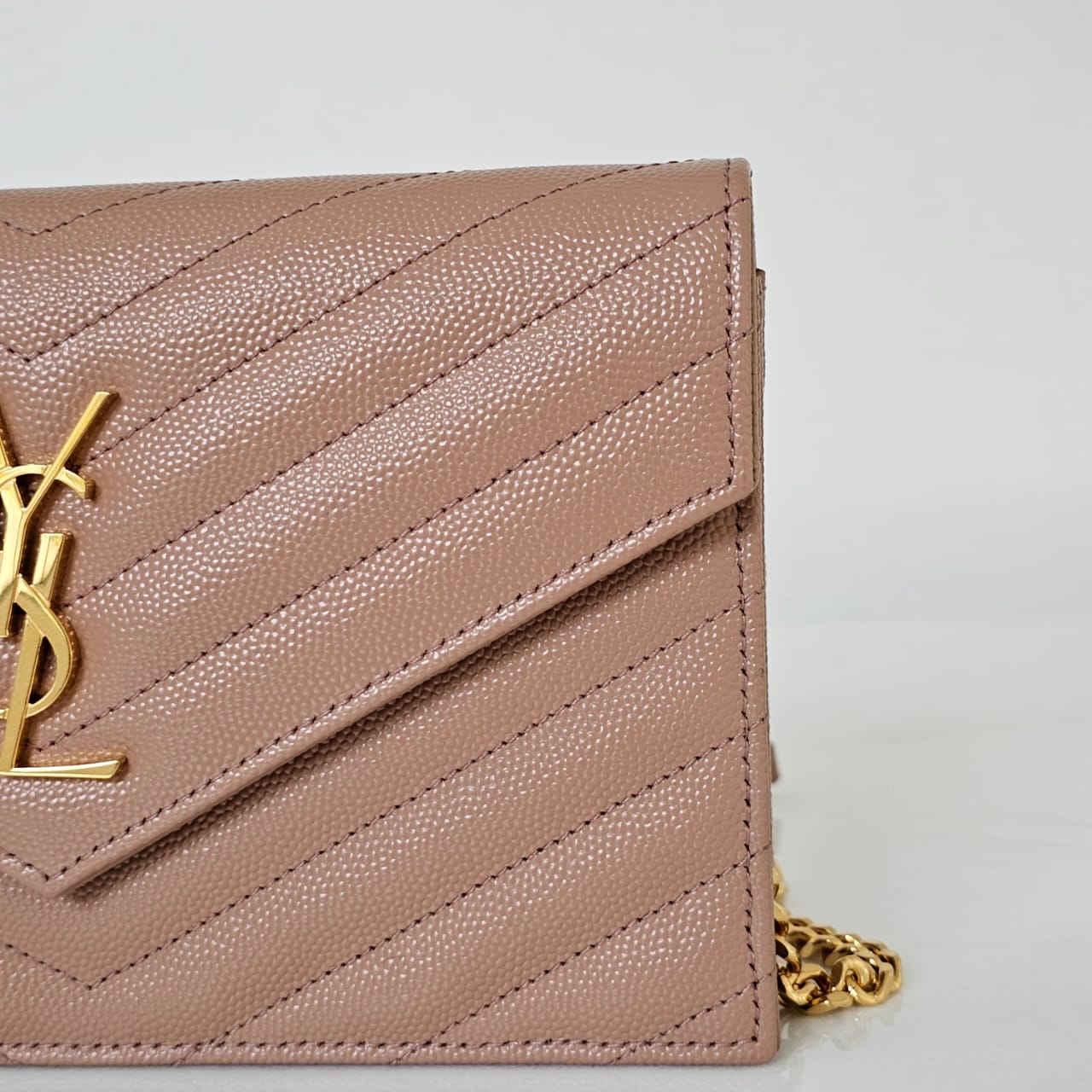 Bolsa YSL Envelope Bege 19cm