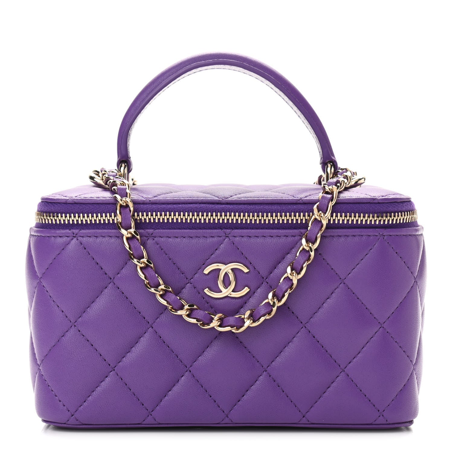 Bolsa Chanel Vanity Top Handle Roxo - LUXO INTELIGENTE